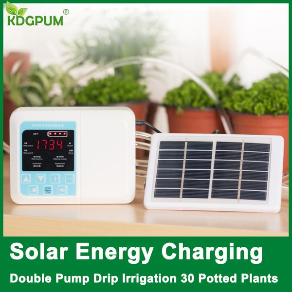 

new intelligent garden automatic watering device solar energy charging potted plant drip irrigation water pump timer system