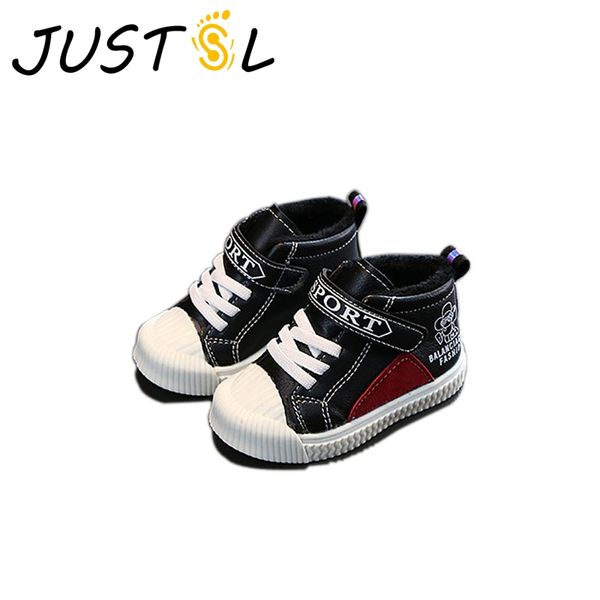 

justsl 2019 winter children plus velvet toddler shoes kids wild comfortable soft bottom boots cotton-padded shoes for boys girls, Black;grey