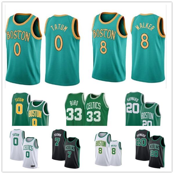 

ncaa men's jersey kemba #8 walker jayson #0 tatum larry 33 bird classics jaylen 7 brown gordon 20 hayward basketball jerseys, Black;red