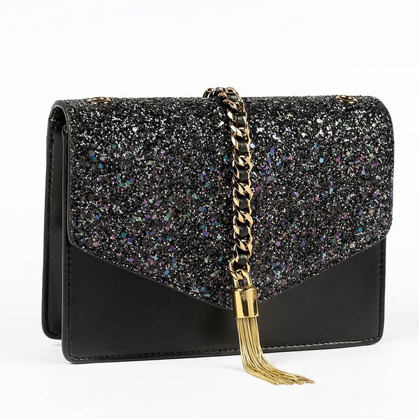 

new style versatile shoulder bag women's bag handbag sequin tassel