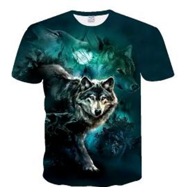 

dressing2020 fashion men tshirts 3d printed cool wolf summer t-shirts new design tees short sleeve shirt animal casual t shirt male, White;black