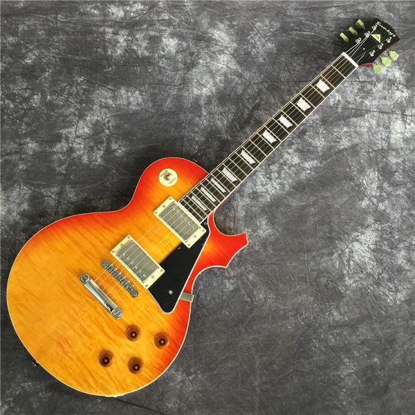 

2020 suneye cs cherry sunburst tiger surface finished standard electric guitar custom guitar, ing