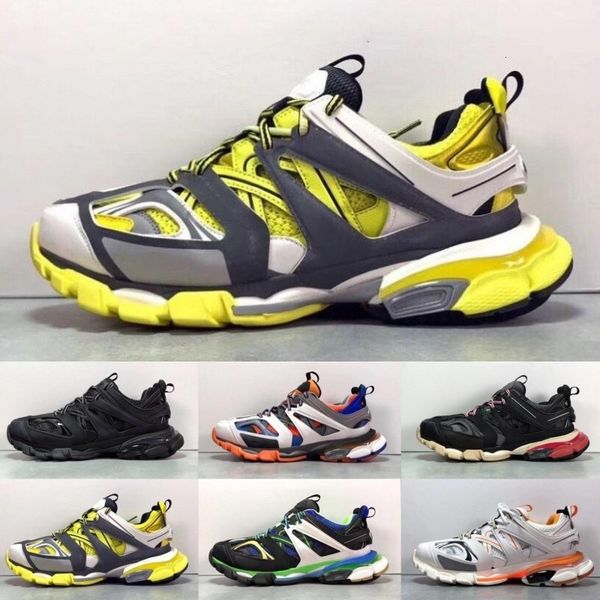 

2019 paris triple s track 3.0 grey orange yellow men women running shoes platform sports sneakers tess s. gomma trek mens trainers