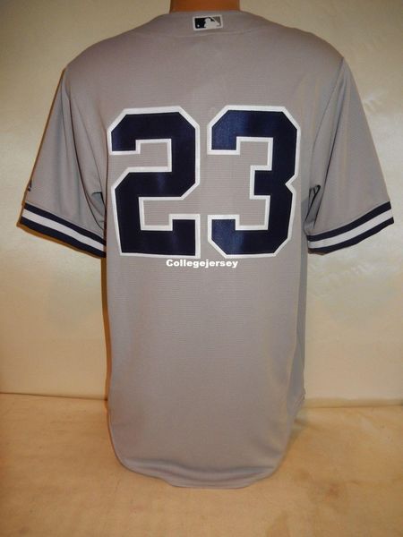 

custom ny #23 don mattingly sewn cool base shirt jersey gray new mens stitched jerseys big and tall size xs-6xl for sale, Blue;black