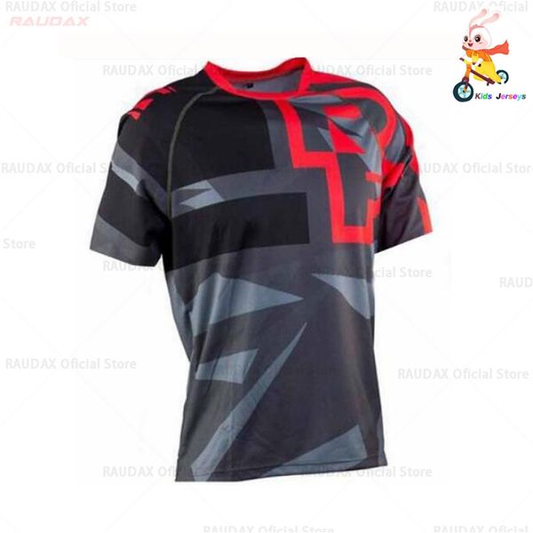 

2020 kids t-shirt short sleeve cycling jersey children downhill jersey bicycle mountain bike clothing quick dry breathable boys, Black;red