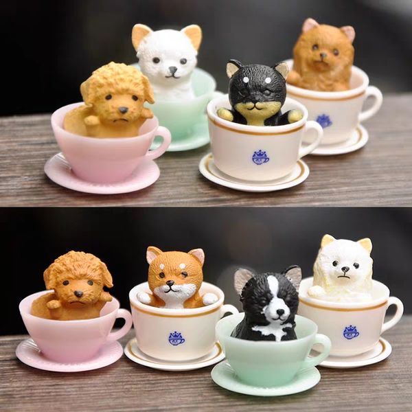 

8pcs/lot kawaii mini dog resin figurines bonsai micro landscape dollhouse ornaments mini craft miniatures birthday wedding gift