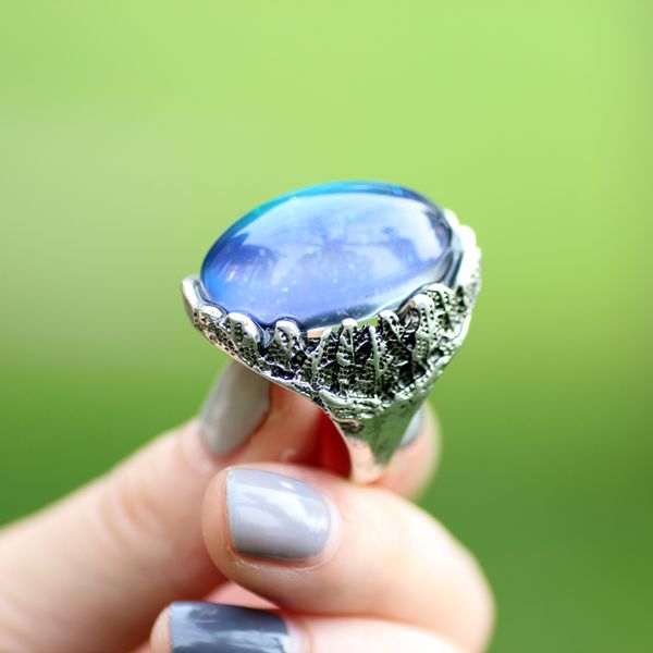 

Womens Gift High Quality Big Emotion Feeling Color Change Ring Jewelry Mood Stone Championship Ring MJ-RS057