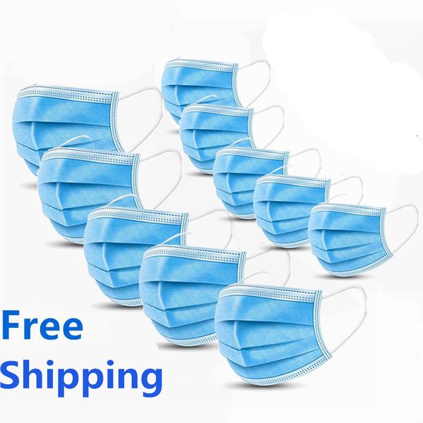

stock fast delivery disposable face masks with elastic ear loop 3 ply breathable for blocking dust air anti-pollution mask