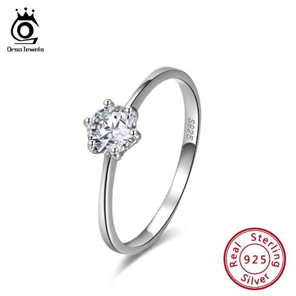 

orsa jewels 925 sterling silver ring cubic zirconia propose marriage engagement wedding rings jewelry for women 2020 osr116, Golden;silver
