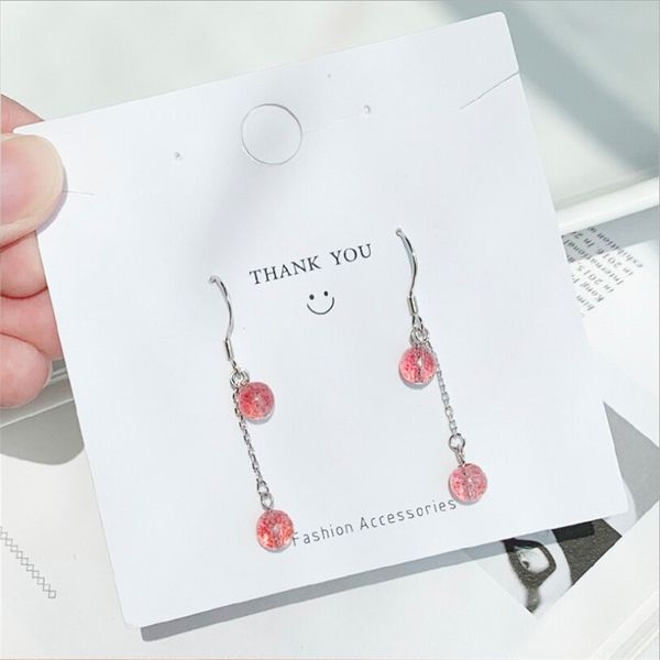 

strawberry crystal drop earrings 925 sterling silver natural stone crystal tassel earrings jewelry for women girls ear jewelry