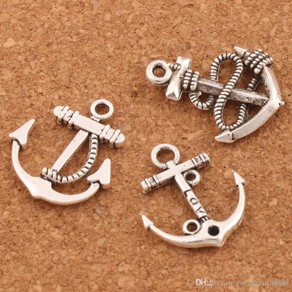

якоря подвеска подвески для ювелирных изделий 100шта много 3styles тибетского серебряного корабля diy fit серьга браслеты ожерелье lm56, Bronze;silver