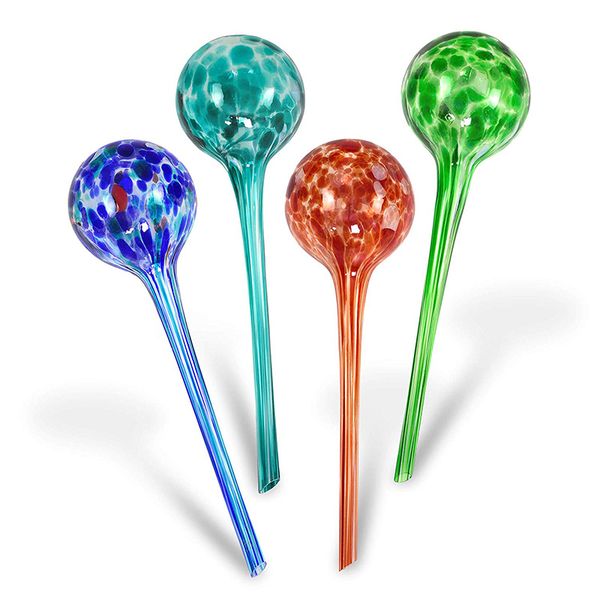 

watering equipments indoor plant globes | automatic self water bulbs aqua globe decorative hand-blown glass 4pc deluxe set (lar