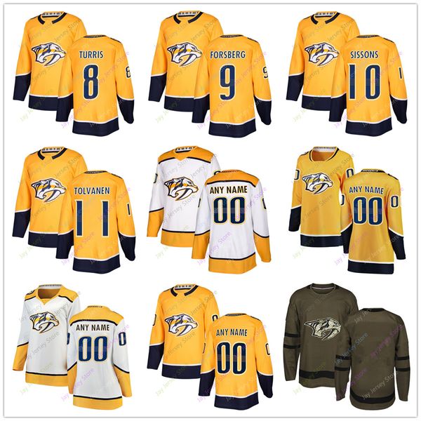 

Kyle Turris Filip Forsberg Colton Sissons Eeli Tolvanen Jersey 2019 Men Women Youth Kid Winter Classic Nashville Predators Salute to Service