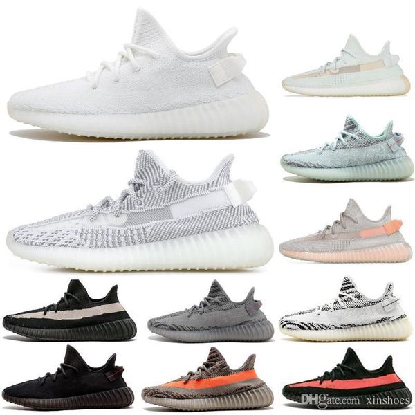 

kanye west v2 men desinger triple running shoes 2019 women trainers blue frozen yellow cream zebra bred sports zapatos sneakers size 13