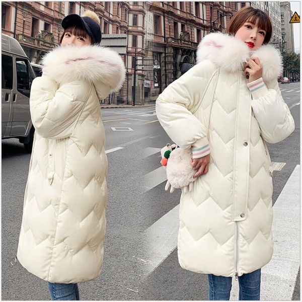 

fashion plus size losse warm winter jas women hooded bontjas women parka long cato wet velvet jacket women's 329, Black