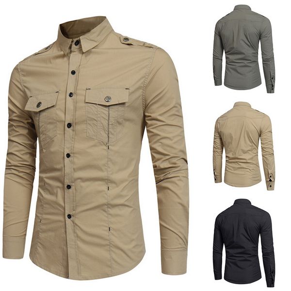 

nice casual shirt men cotton solid long sleeve shirt cotton chemise homme camisa masculina spring autumn slim fit men shirts, White;black