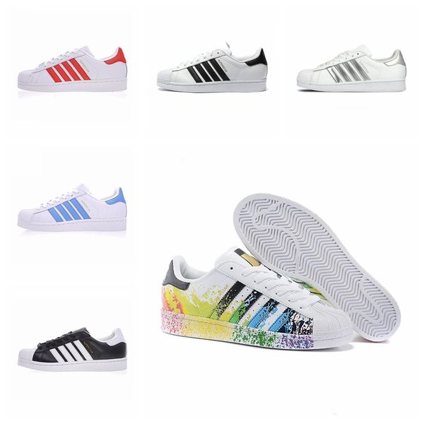 

adidas original superstar дизайнерские туфли оригинальные белые голограммы радужные junior gold superstars кроссовки оригинальные кроссовки