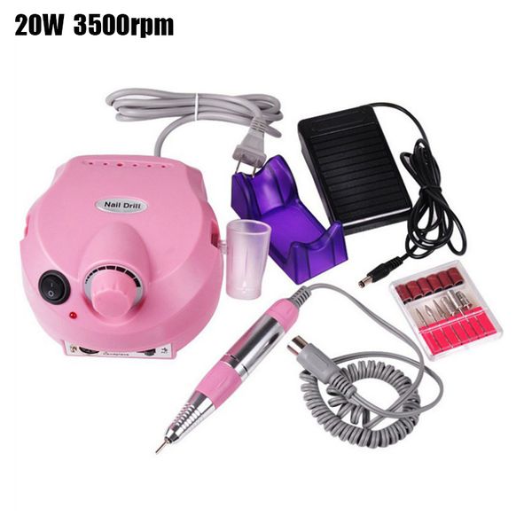 

35000rpm pro electric nail drill machine apparatus for manicure pedicure with cutter nail drill art machine kit tools, Silver