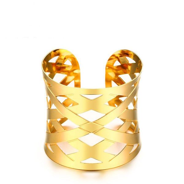 

gold color fashion simple lady's bangle stainless steel open bracelet watchband jewelry gift for women girls j140, Black