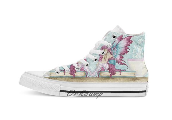 

sunday morning custom casual high lace-up canvas shoes sneakers drop shipping