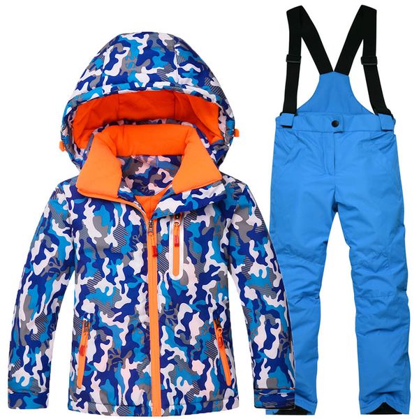 

30 degree warm coat for sporty ski suit waterproof windproof for boys jackets children's clothing children's outerwear sets-16