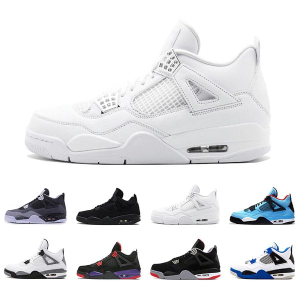 

4s new bred 2019 fashion running shoes 4 mens basketball shoes white cement sports sneakers mens trainers 7-13