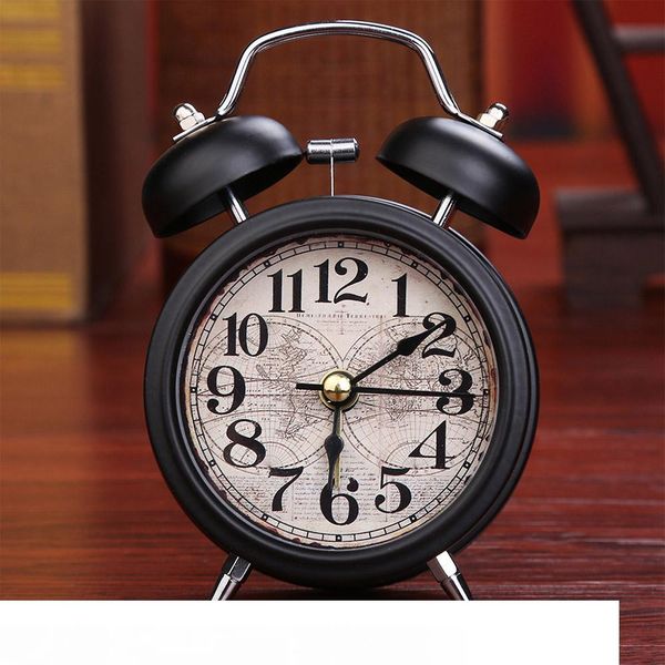 

alarm clock home decor ticking retro vintage twin bell desk bedside metal alarm clock 4 colors antique clock decoration accessories