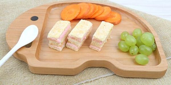 Massivholz-Gitterteller, japanischer Kindergeschirr-Haushalts-Dessertteller