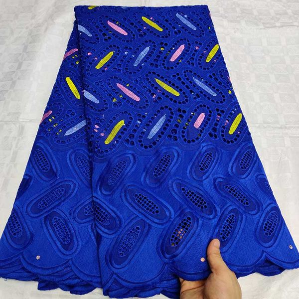 

blue african dry cotton lace fabric 2019 embroidery nigerian lace wedding stones swiss voile in switzerland, Pink;blue