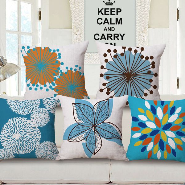 

concise flower embrace pillow case cotton cushion set