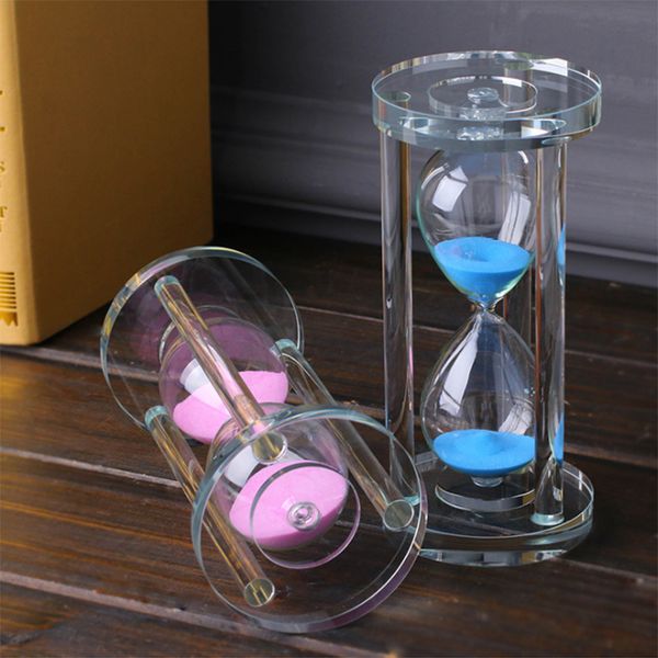 

2019 new arrival 30-minute cylindrical crystal glass hourglass creative glass craft decoration time hourglass