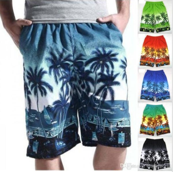 

wholesale resaling summer loose beach shorts casual swim swimwear print pants mens s-pants fashion trunks size adjustable, Blue