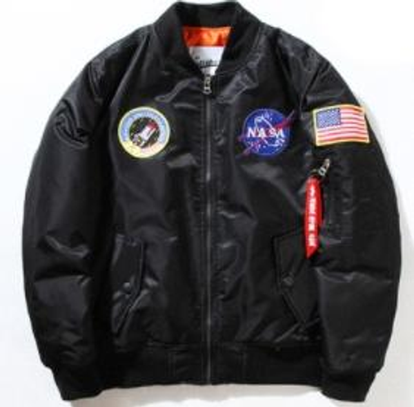 

mens nasa bomber jacket insignia usaf kanye west hip hop mens спорт мужской ветровка flag spring thin mens designer leather956e #, Black;red
