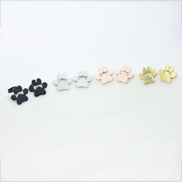 

горячий продавать маленький cat paw print серьги собака paw серьги шпильки женщины дети девушки удачный рождество подарок ювелирных изделий, Golden;silver