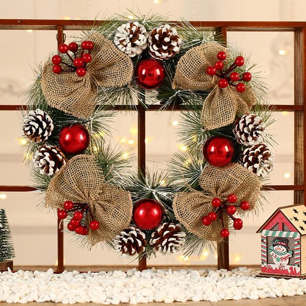 

2019 new 38cm christmas decorations for home wreath door wall ornament garland decoration christmas present #nn1020
