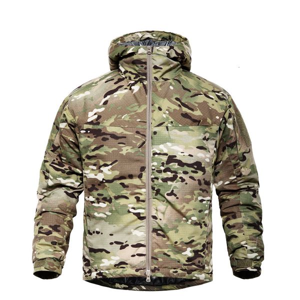 

outdoor tactical cotton coat down cotton padding heat reflection warm waterproof clothes hiking camping climbing men women coat, Blue;black