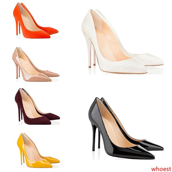 

2019 luxury designer women shoes s high heels 8cm 10cm 12cm nude black red leather pointed toes pumps brand dress shoes