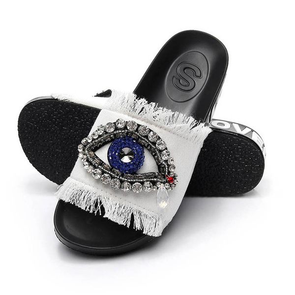 

summer spring slippers women crystal sandals slipper indoor outdoor flip-flops beach shoes female fashion shoes #a, Black