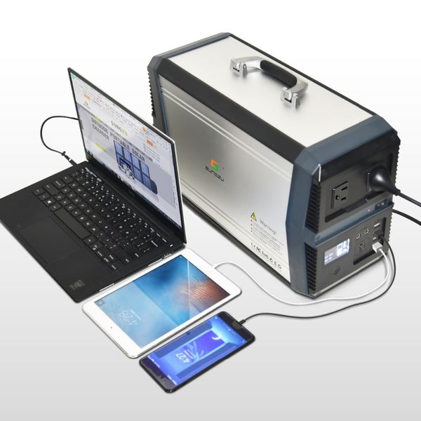 

high capacity solar generator 1000w portable power bank backup battery pack 220v 110v output