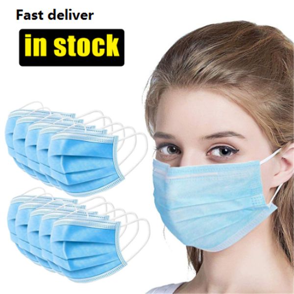 

in stockdisposable face masks disposable 3 layers dustproof mask facial protective cover masks set anti-dust mask ship