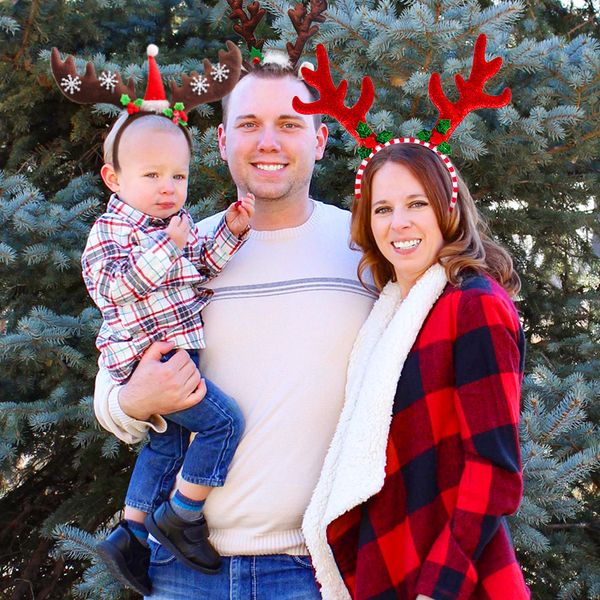 

christmas costume creative reindeer horn headband navidad merry christmas gift funny new year p booth props hair band kerst