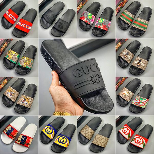 

с коробкой] женщины мужчины тапочки плоские слайды сандалии флип-флоп летняя обувь мода слип тапочки дизайнер пляжная обувь спальня gq055 ш, Black