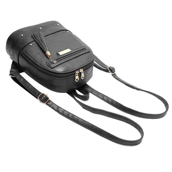 

pu leather backpack purse casual handbag lightweight travel bag daypack, Black;red