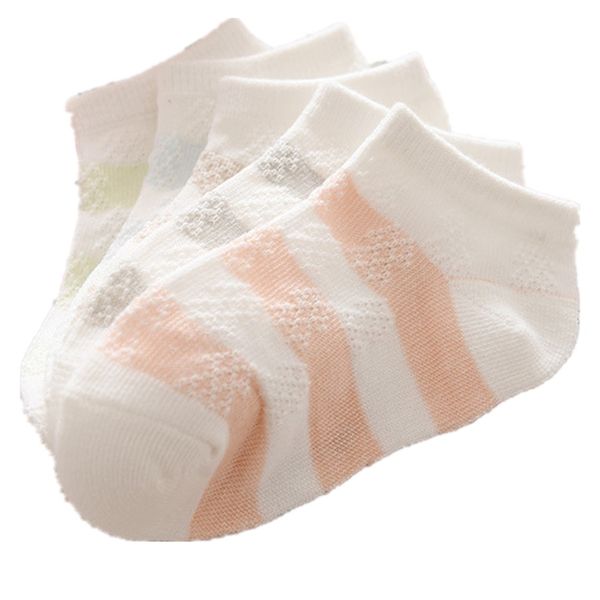 

fashion baby boy socks summer cotton children ankle short sock striped mesh anklets boat sock breathable kids hose 11cm 4.3, Pink;yellow
