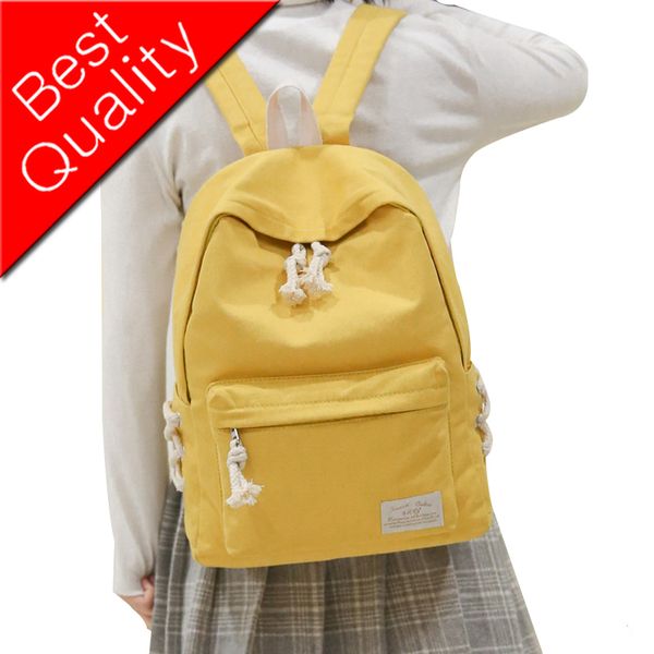 

New olid color canva backpack women ca ual ruck ack college tudent chool backpack women backpack mochila book bag