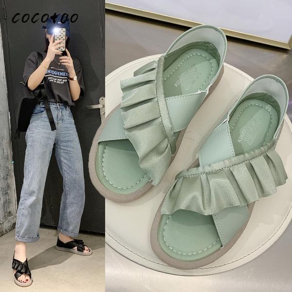 

2020 fashion explosion models with satin surface and mobile dermabrasion explosion model temperament sandals, Black