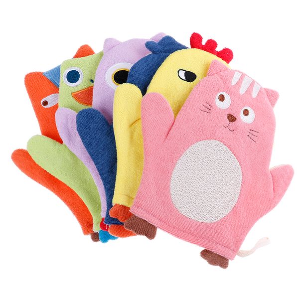 

1pcs cute kawaii animal fox penguin cartoon soft baby bath brush newborn baby shower glove kid necessaries