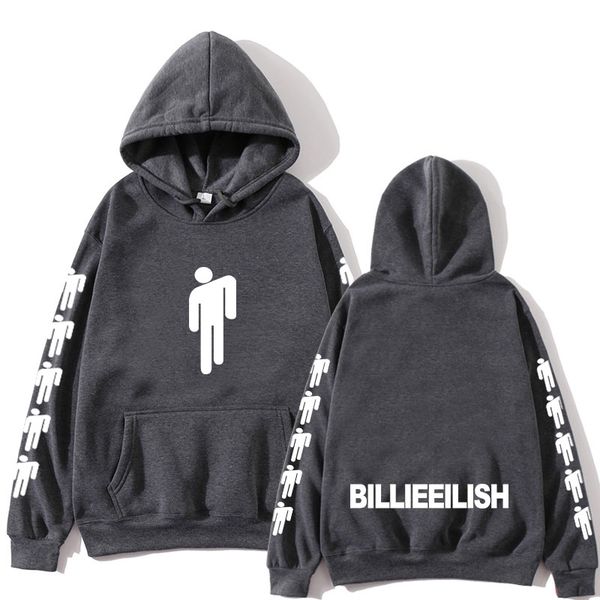 

новые горячие billie eilish толстовка мужчины черный хлопок hoodie пара billie eilish толстовка simple keep warm женщины / мужчины балахон о, Black