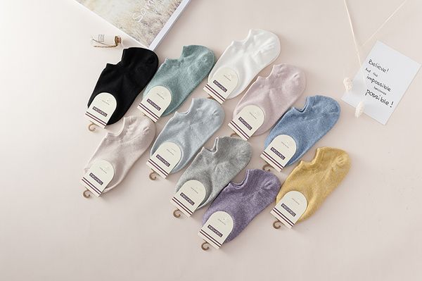 

solid color casual socks, lightweight, ladies, students, young people, breathable, boat socks, Black