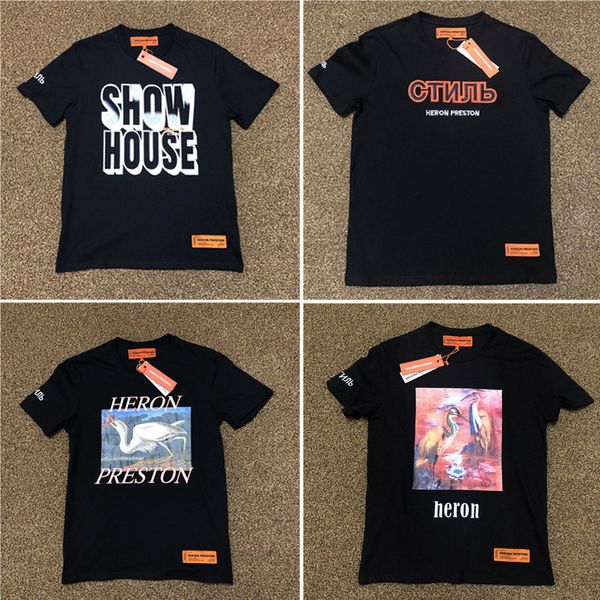 

Heron Preston T Shirt 19SS Red-Crowned Crane CTNNB Embroidery Heron Preston T-Shir Hip Hop Casual Cotton Top Tees